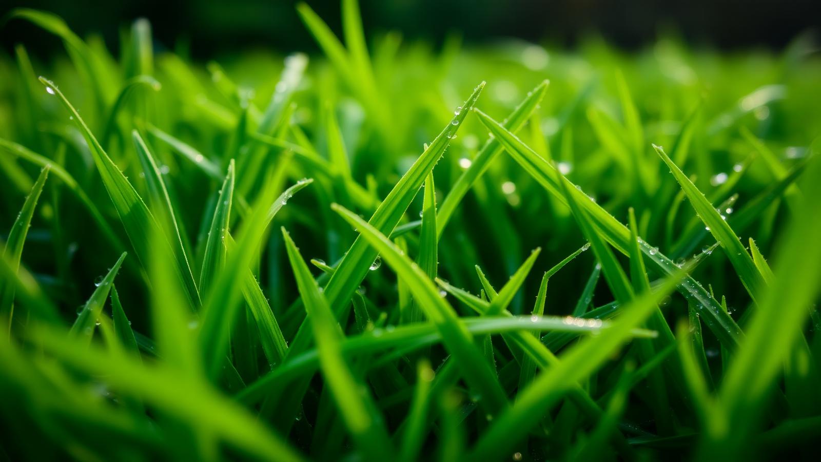 Close-up of a lush, healthy green lawn maintained by Royal Labor